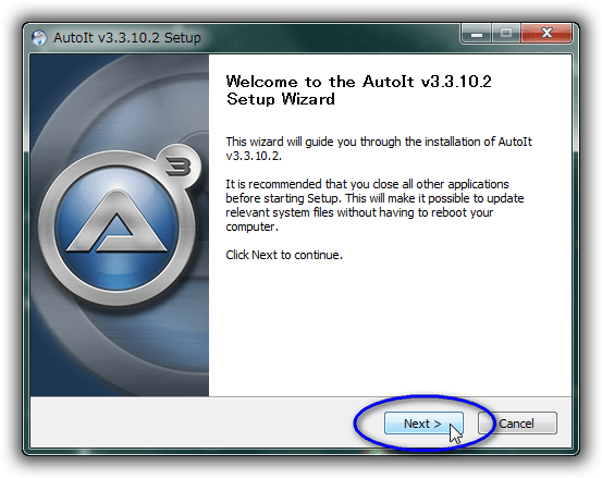 AutoItV3 のインストール for Windows 7 64bit