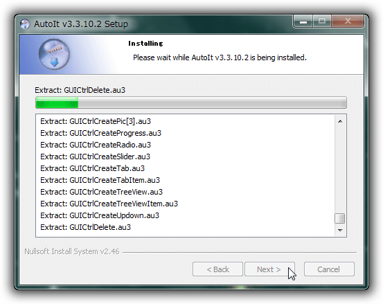 AutoItV3 のインストール for Windows 7 64bit